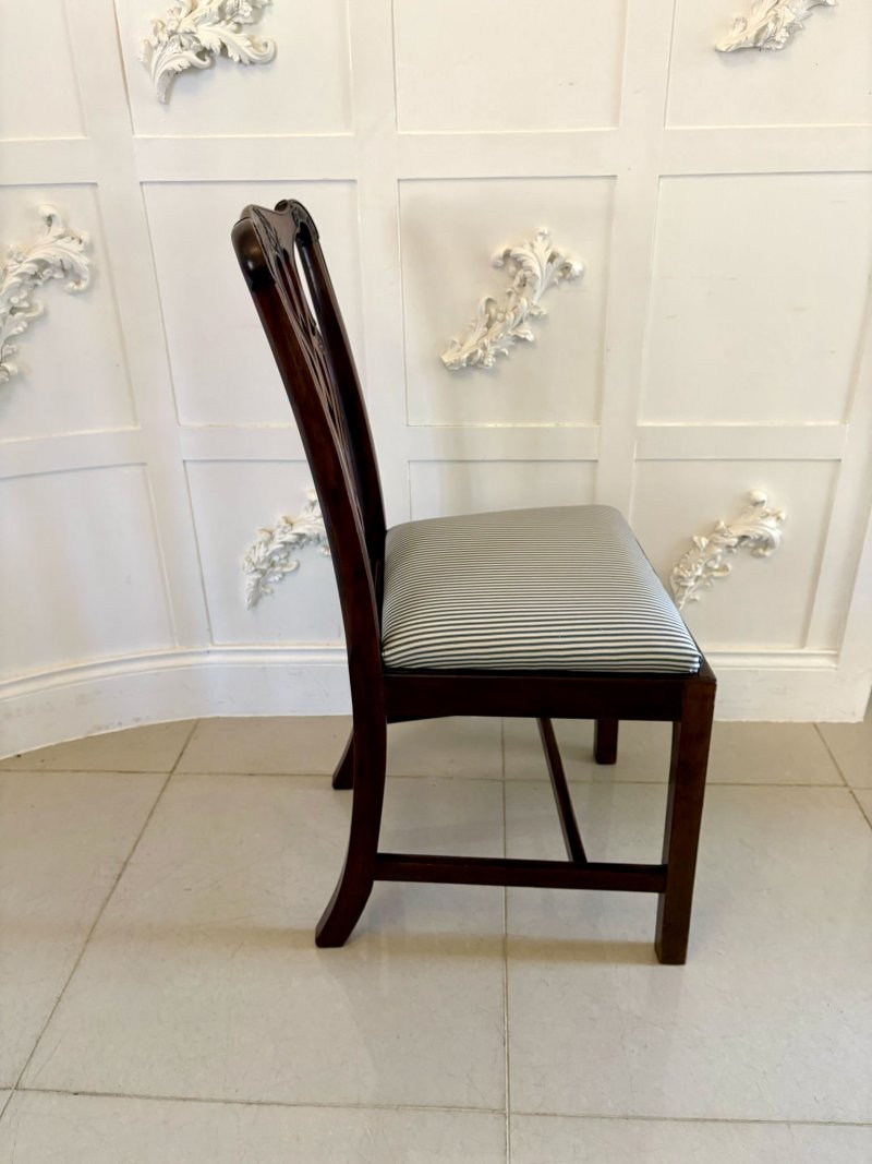 Set of 8 Antique Edwardian Quality Mahogany Dining Chairs - Image 7